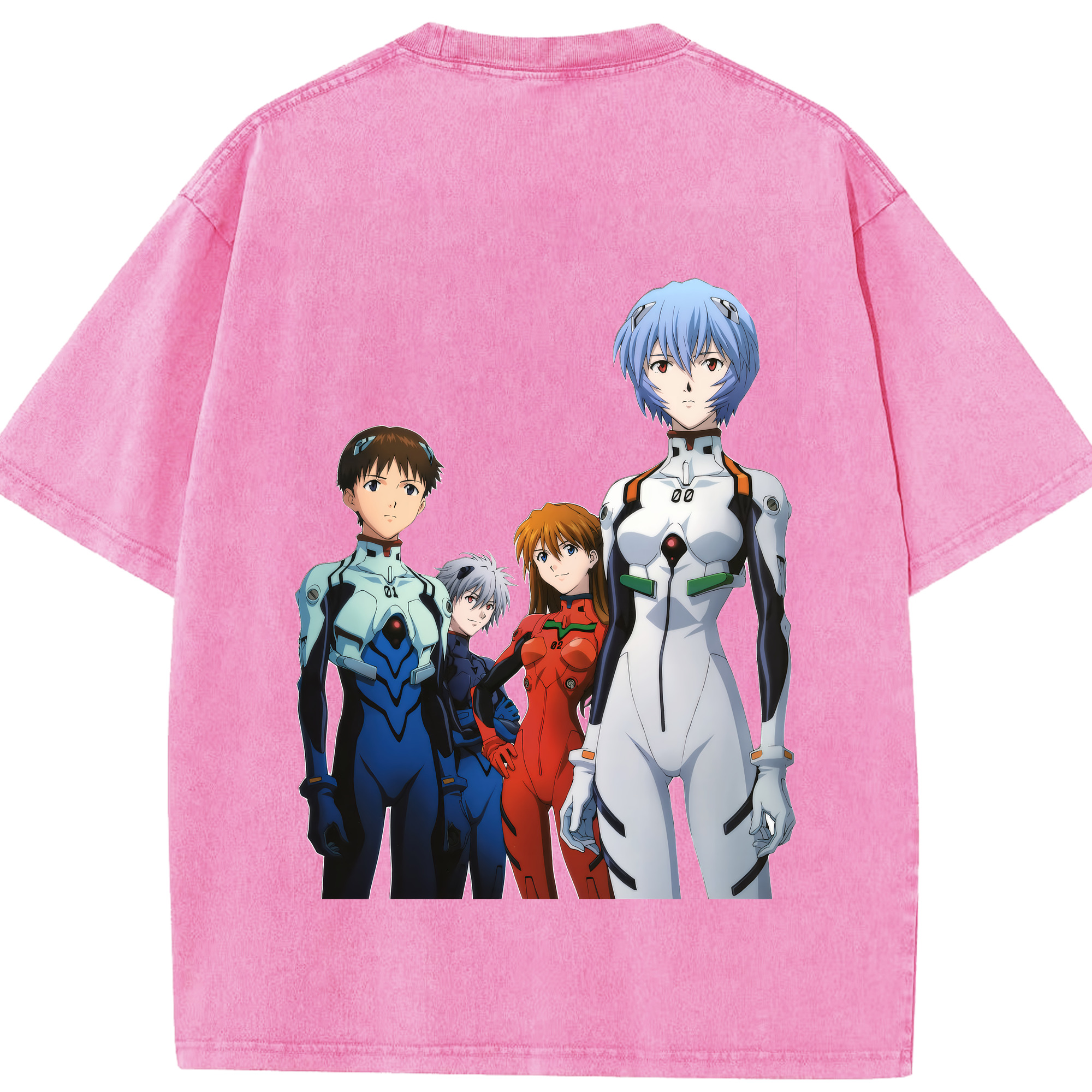 （画像用） EVA 新世紀エヴァンゲリオン 綿100% ヴィンテージ風 半袖Tシャツ（背面プリント）